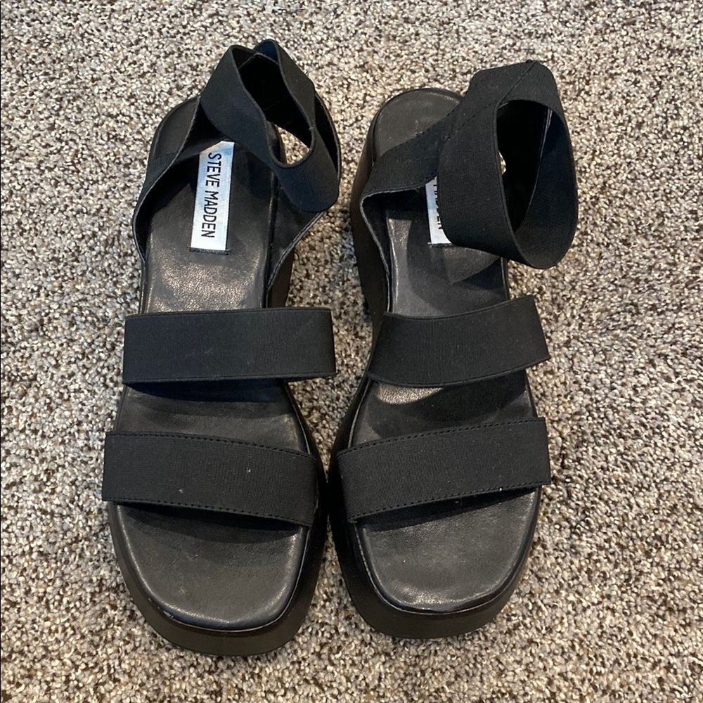 Steve Madden Black Women's Sandals, Size 8
